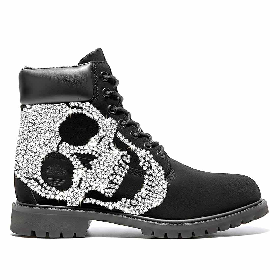 Timberland nere con teschio e strass 