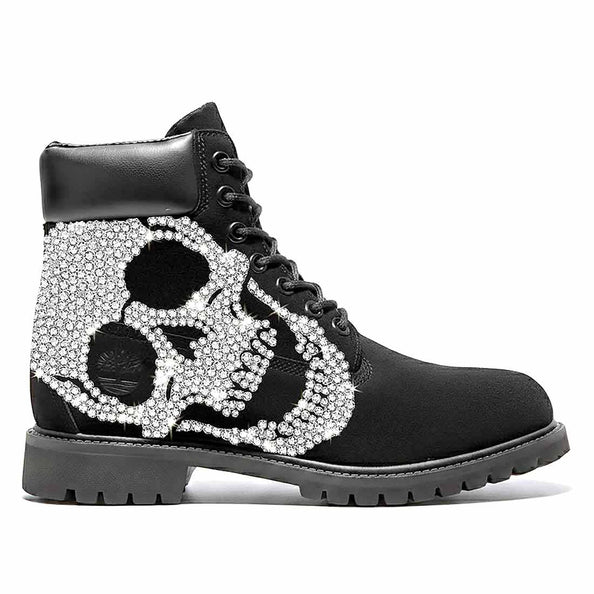 Timberland nere con teschio e strass 