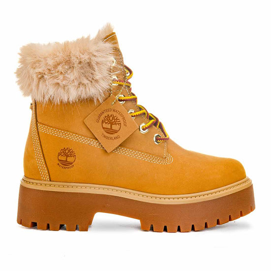 timberland platform stivaletto con pelo