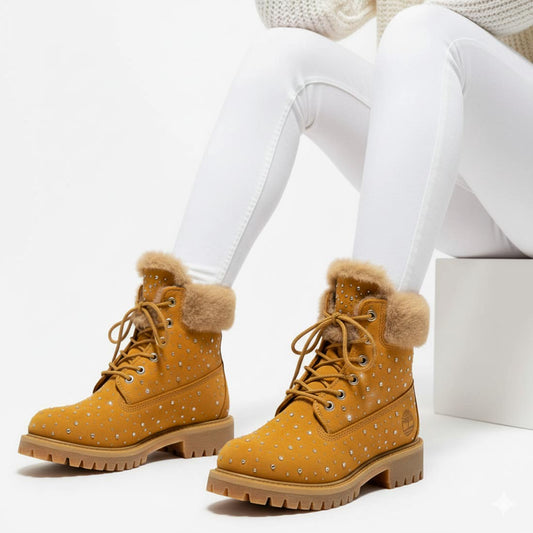 Timberland con swarovski e morbido pelo per l'inverno