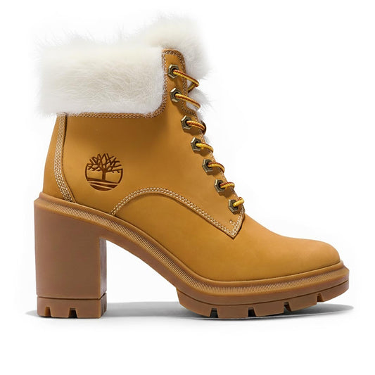 Timberland con tacco e pelo bianco per l'inverno