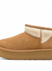 ugg ultra mini platform con teddy bianco
