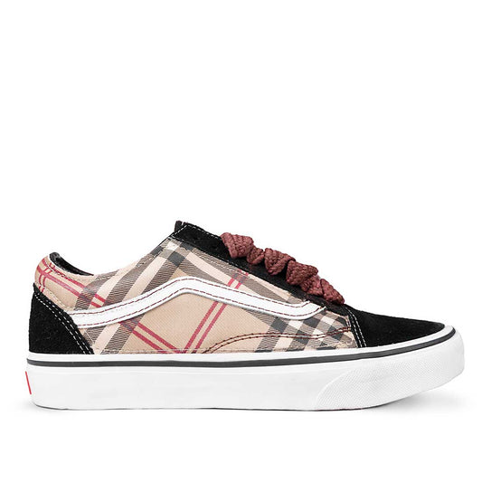 vans old skool tartan burberry lacci bordeaux