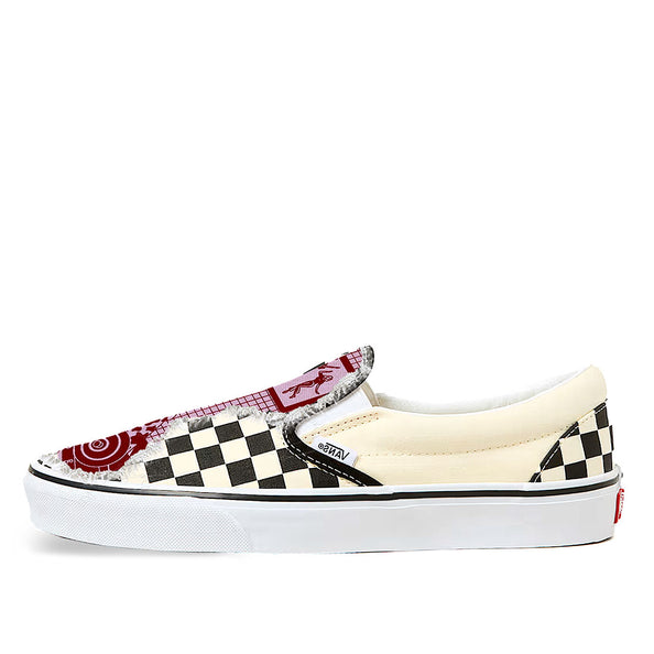 vans a scacchi con disegno rosa