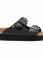 birkenstock papillio arizona con zeppa e borchie nere
