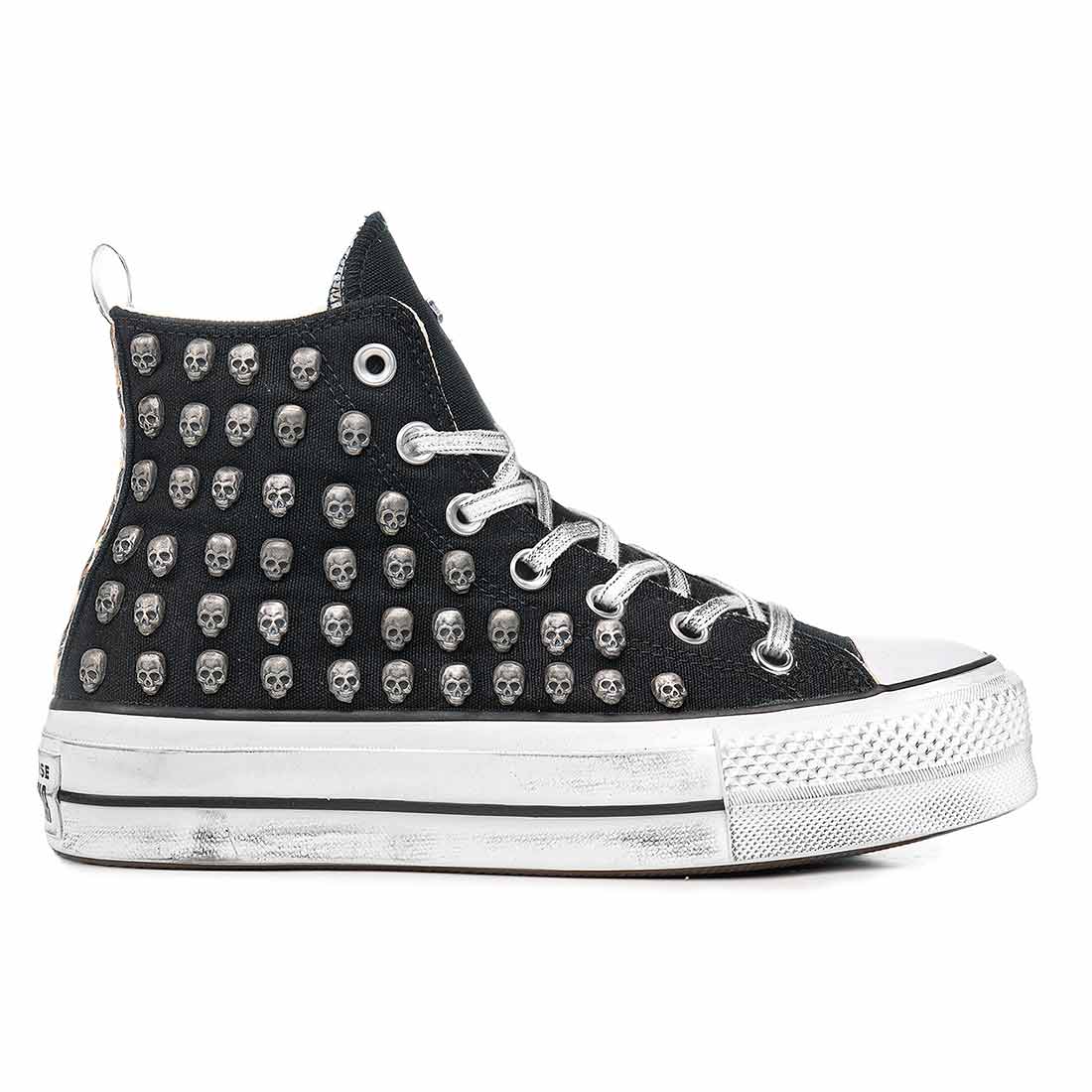 Converse All Star con Teschi Suola Alta Nere 24 GRATIS