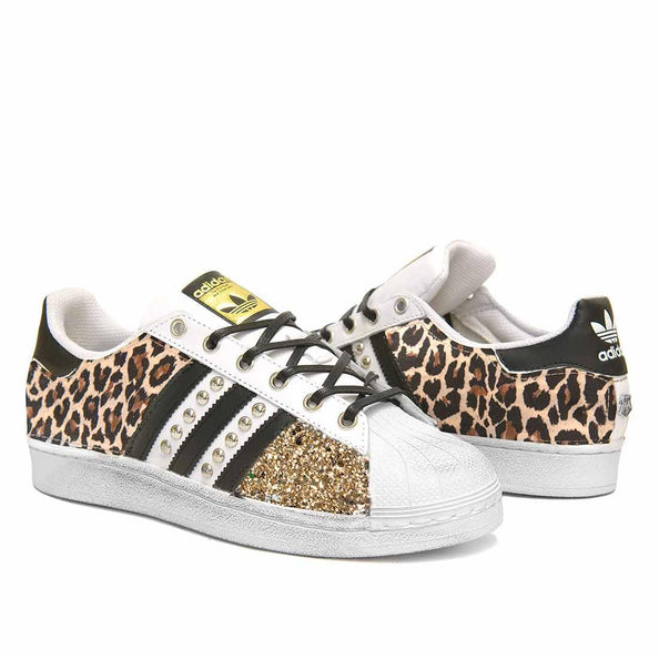 adidas leopardate con glitter oro