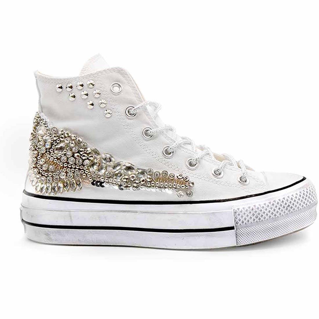 Converse All Star Alte Platform con Gioielli Spedizione GRATIS