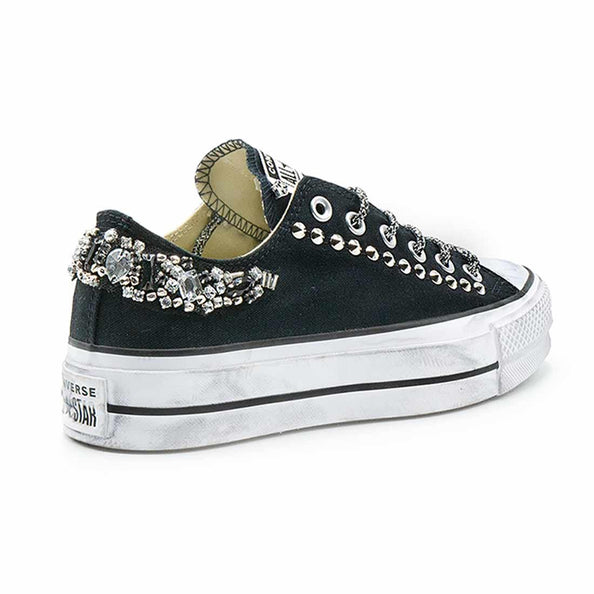 all star converse con suola platform svarowski e gemme