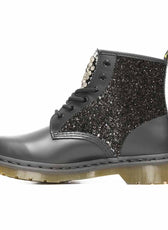 anfibi bassi dr martens con strass e gioielli con brillantini neri