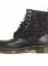 anfibi dr martens con strass e gioielli con brillantini neri