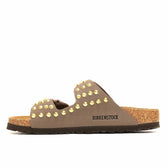 birkenstock arizona con borchie oro e marroni mocca