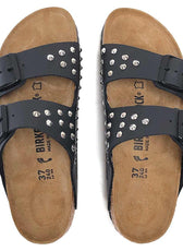 birkenstock arizona nere borchiate argento