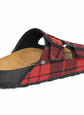 birkenstock arizona con tartan rosso