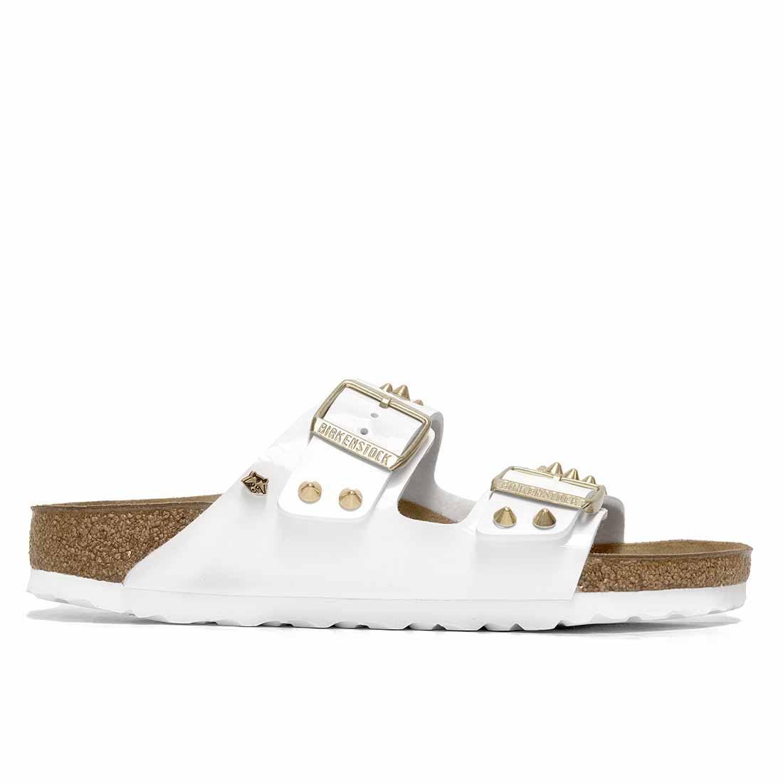 birkenstock bianche borchiate oro
