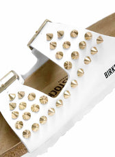 birkensotck lucide bianche personalizzate con borchie oro