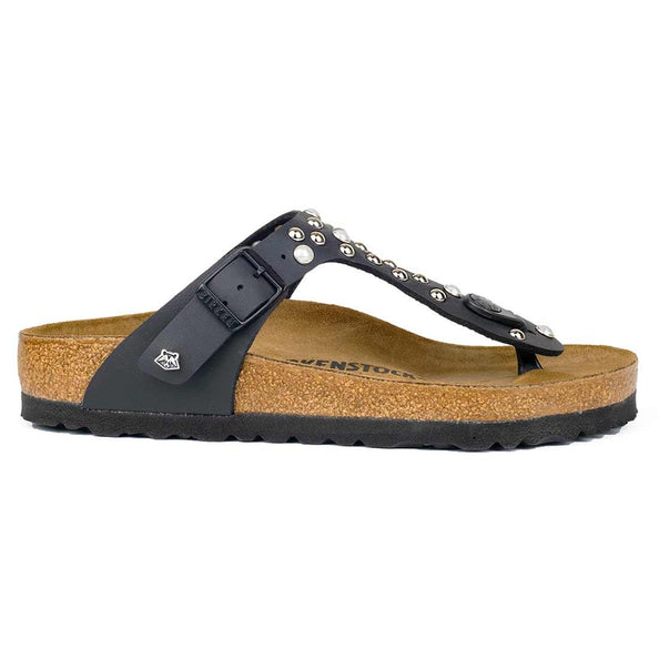 birkenstock con pietre e borchie argento nere