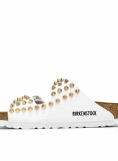 ciabatte birkenstock con borchiette dorate