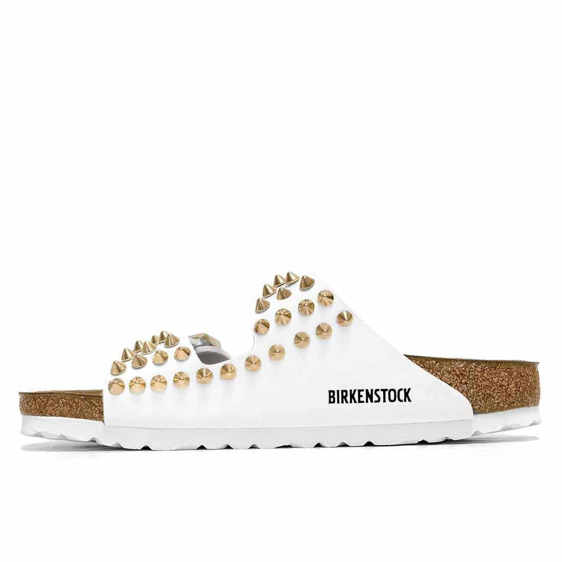 ciabatte birkenstock con borchiette dorate