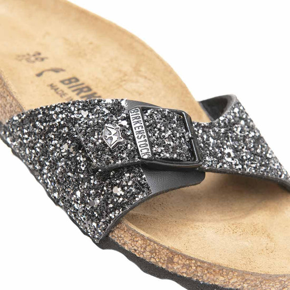 ciabatte birkenstock con brillantini neri 