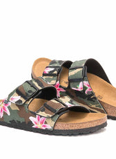 ciabatte birkenstock camouflage con fiorellini