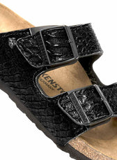 ciabatte birkenstock personalizzate con pitone nero