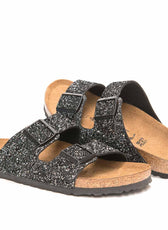 ciabatte birkenstock con brillantini neri
