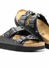 ciabatte con suola alta con borchie birkenstock pappillio arizona nere 