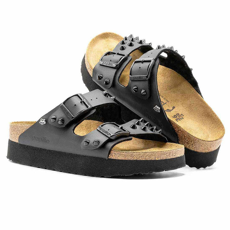 Personalizzazione Birkenstock Papillio Arizona con Borchie a Cono Nere Lucide
