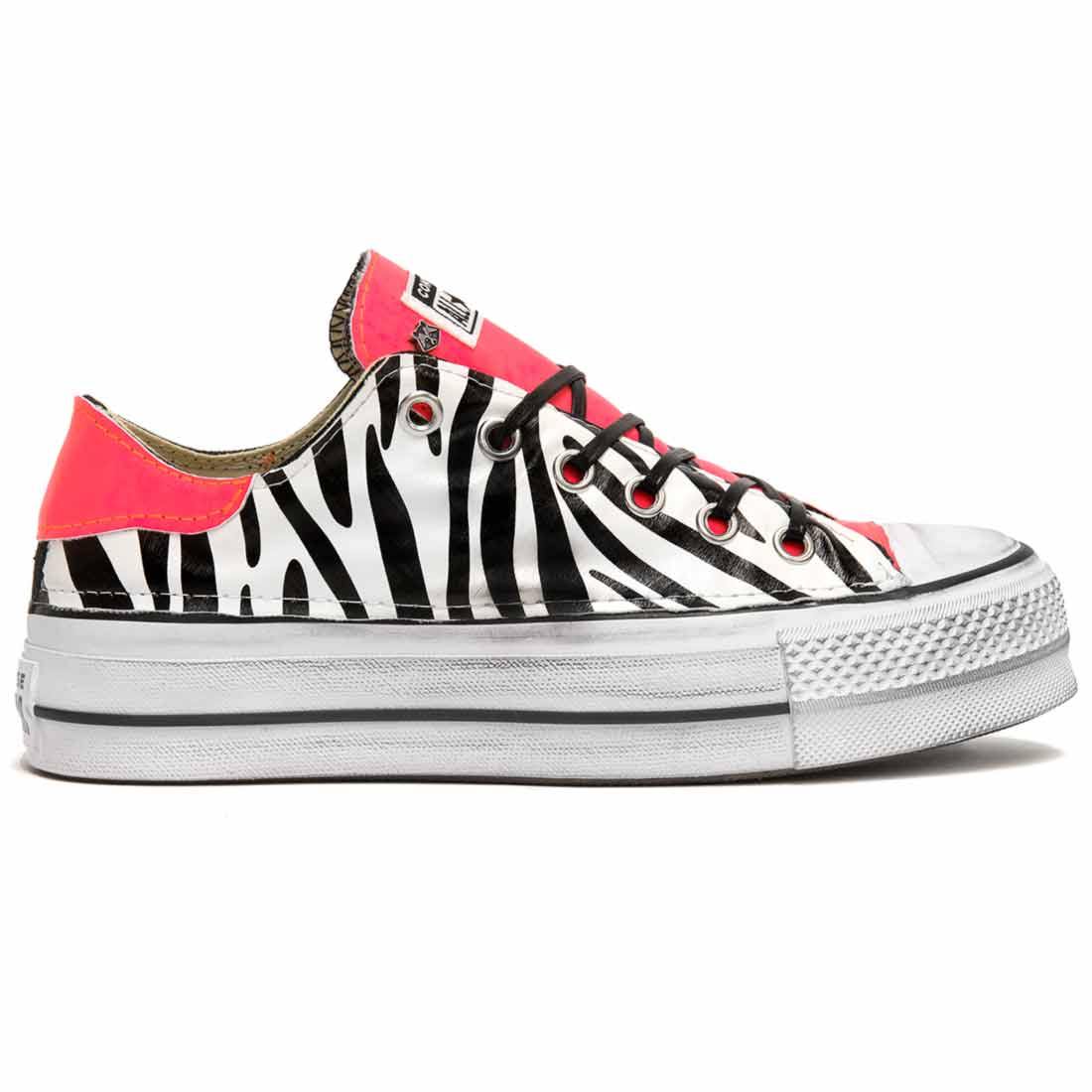Converse All Star Basse Zebrate e Rosa Fluo Spedizione GRATIS 24h