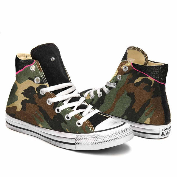 converse alte militari rosa fluo