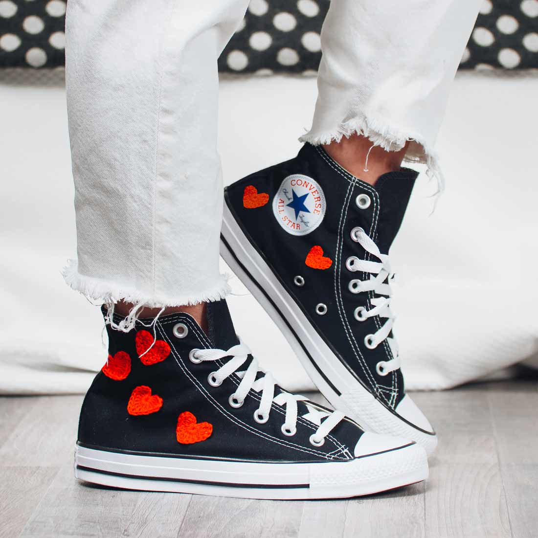 Converse Nere Alte Con Cuore Rosso Sneaker Comme Des Garçons Play