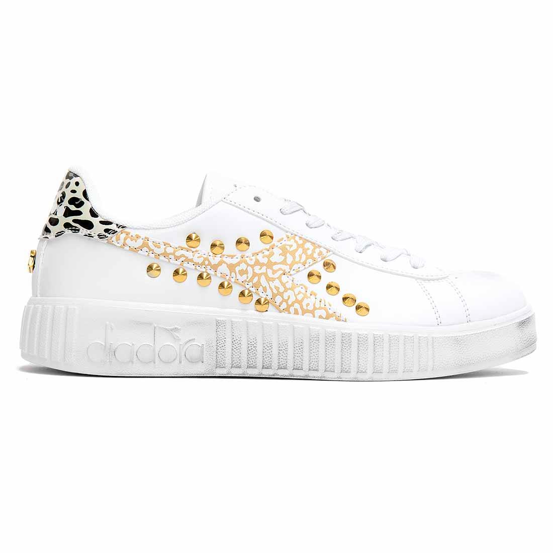 diadora game platform maculate e borchiate oro