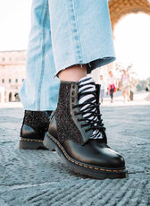 dottor martens con brillantini effetto zebra