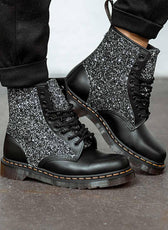 dottor martens glitter grigio con brillantini