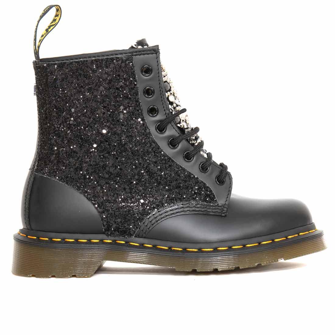 dr martens con strass e glitter nero