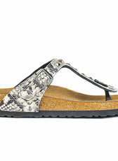 infradito birkenstock personalizzate borchiate con effetto pitone