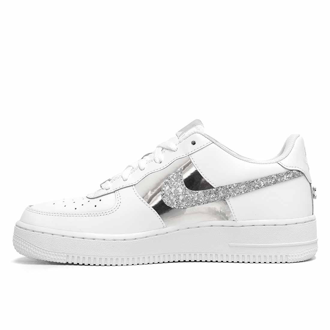 nike air force bianche con glitter argento