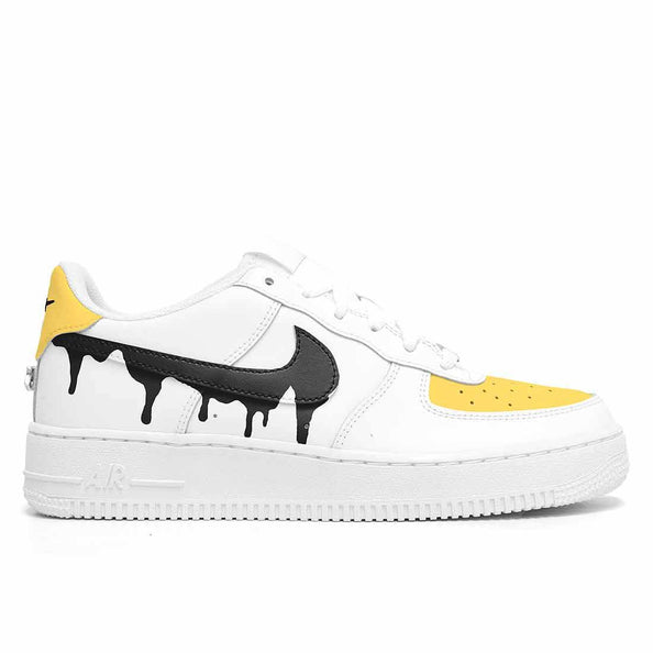 nike Air Force one bianche nere e gialle