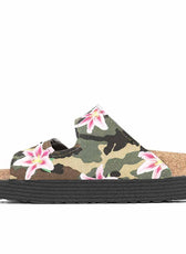 sandali birkenstock arizona camouflage con fiori