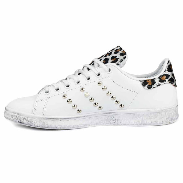 sneakers stan smith borchiate e leopardate