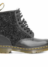 stivaletti alti neri zebrati con brillantini neri 