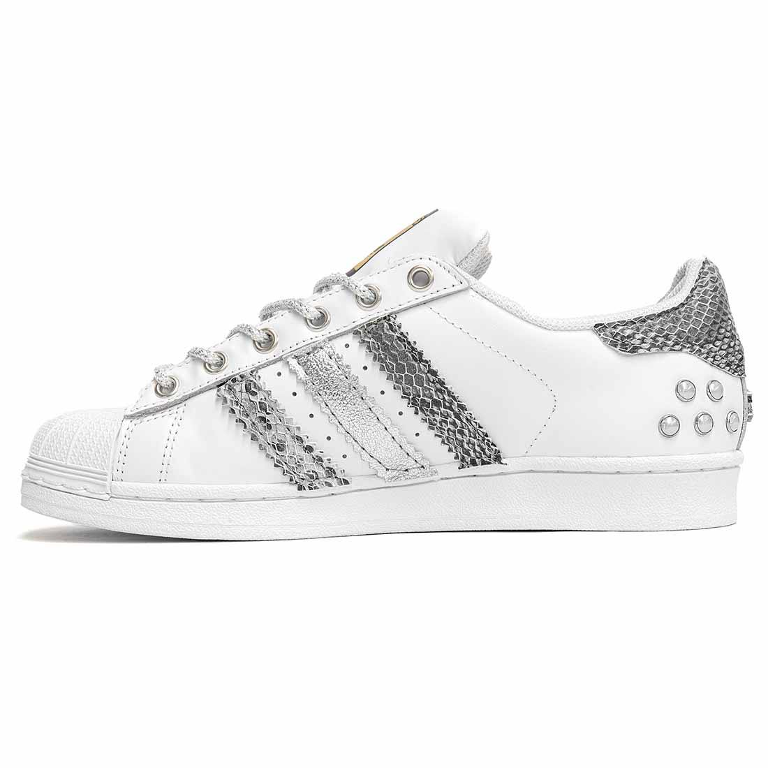 superstar pitonate argento con perle