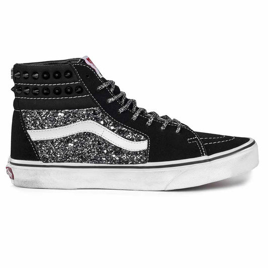 vans hi borchiate con glitter nero 