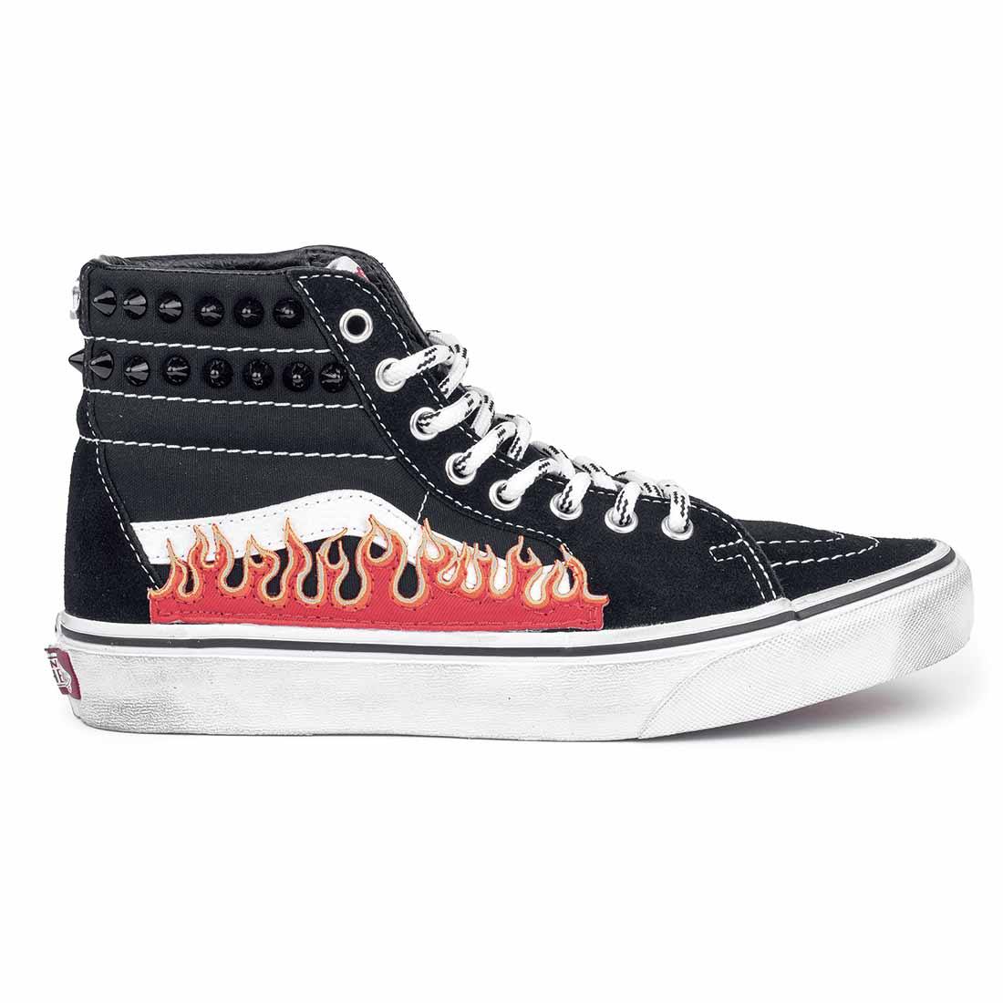 Custom Shoes Vans Particolari Online Vans Sk8 Hi Con Fiamme E